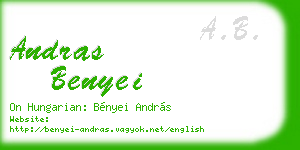 andras benyei business card
