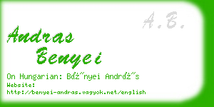 andras benyei business card